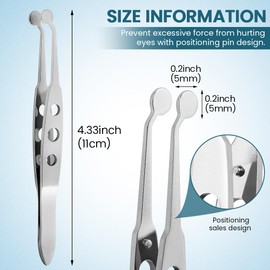 Meibomian Gland Expressor, Stainless Steel Eyelid Massage Tweezers, Professional Forceps Dryeye Extraction Tool for Men Women, Eye Care Tool For Dry Eyes(Round Tip,SIZE:5 * 5)