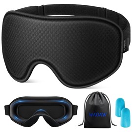 WAOAW WAOAW Sleep Mask for Men Women: Blackout Eye Masks for Sleep - 3D Breathable Soft Comfortable Eye Mask for Travel - Adjustable Light Blocking Night Masks for Sleeping