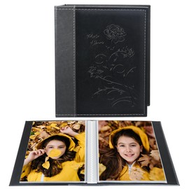 Miaikoe Small Photo Album 6x4 2 Packs, Each Pack Holds 50 Vertical Pictures, Slip in Top Loading Photo Albums Only 10x15cm for Artwork or Postcards Storage (Dark Green)