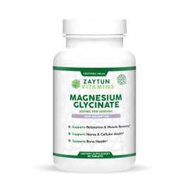 Zaytun Halal Magnesium Tablets, Supports Relaxtion & Sleep, 60 Tabs, Made in USA