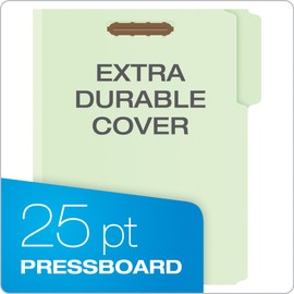 Pendaflex 17182 Pressboard Folders, 2 Fasteners, 3" Expansion, 1/3 Tab, Letter, Green (Box of 25)