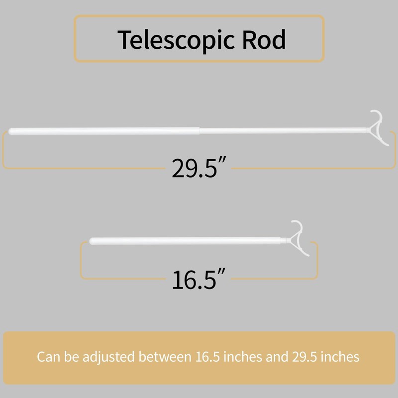 Myshade Telescopic Push Pull Adjustable Draw Rod for Cordless Window