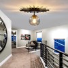 UOFUS Small Black Flush Mount Ceiling Light with Glass Globe