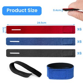 Editbar 18 Stück Angelrute Gürtel Rutenbänder Angeln – Neopren Klettband Angelrutenriemen zum Binden und Schützen von Spinn & Meer Ruten, Rutenband Rutschfest, Elastisch, Stark Haftend (3 Farben,22cm)