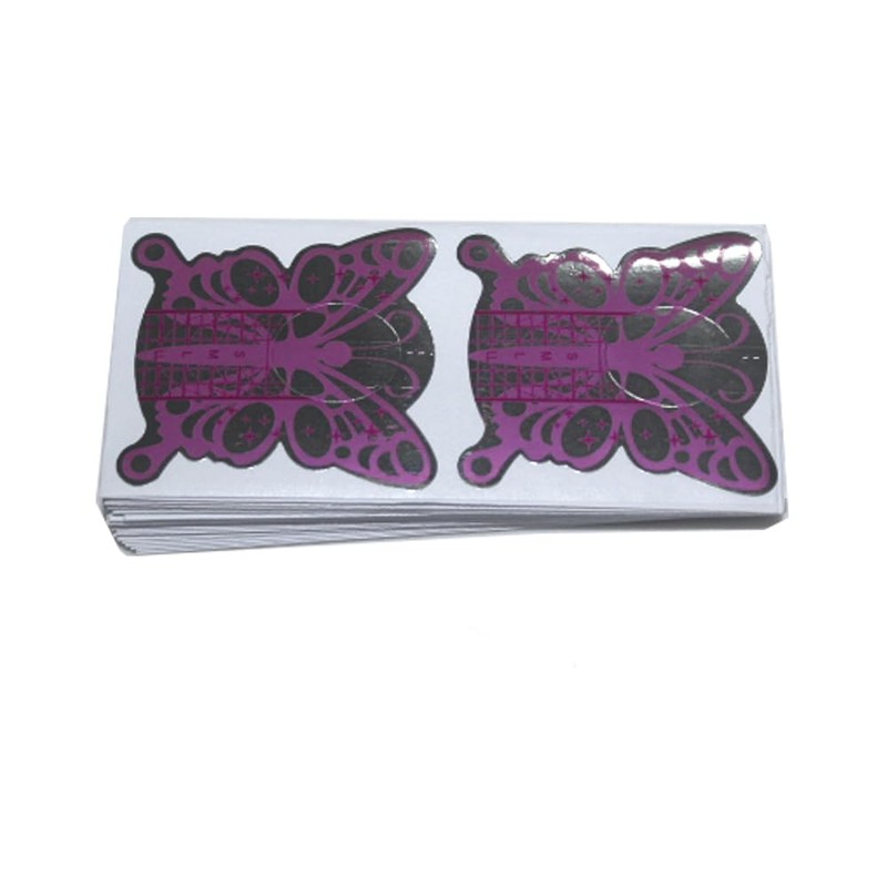 BeautyLeader 100PCS Nail Extension Form Sticker Bufferfly Design Nail Sticker
