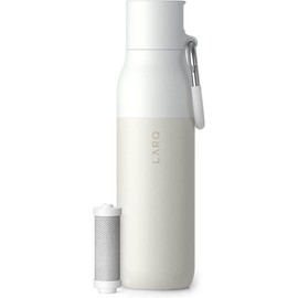 LARQ Filtered Water Bottle: Insulated, Stainless Steel, Nano Zero Technology, Filters (Granite White) - Size:  25 Ounces , Color: Obsidian Black