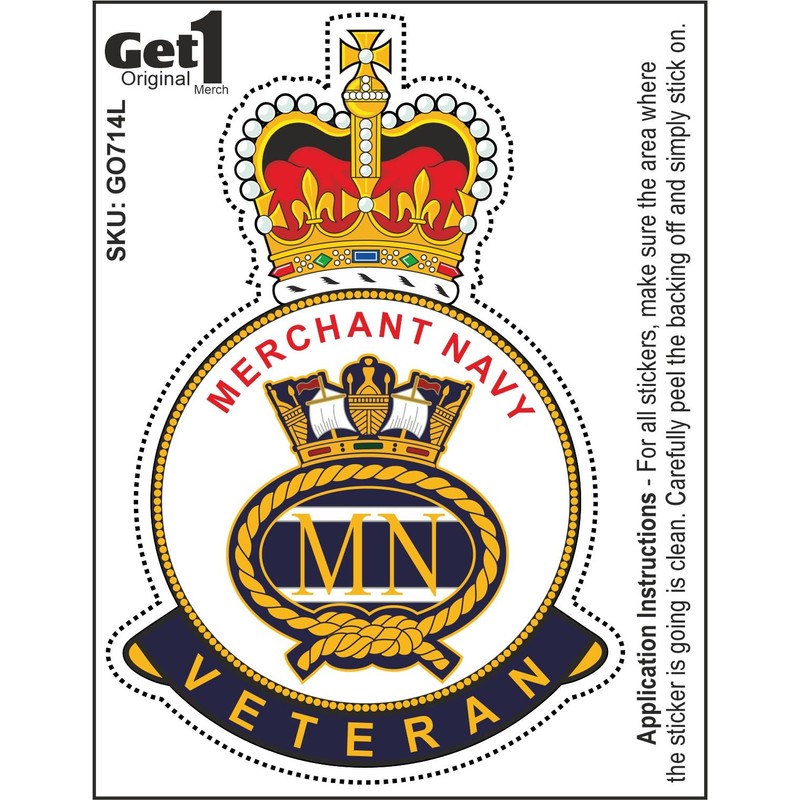 Merchant Navy Veteran Car Sticker - for Exterior or Interior
