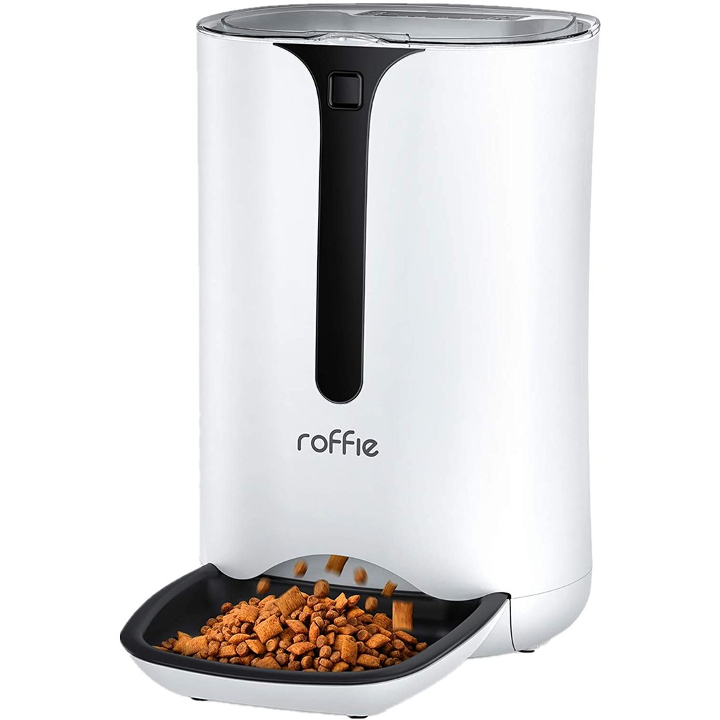 Roffie Automatic Cat Feeder with Timer Schedule Feature 7L Cat Food Dispenser with Portion Control and Voice Recorder for Healthy Feeding 4 Meals a Day