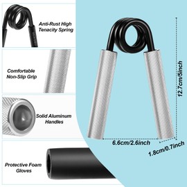 Grip Strength Trainer Set (4 Pack), Grip Range 50-200LB, Metal Non-Slip Hand Grip Strengtheners, Forearm Workout Equipment, Finger Exerciser, Fit Hand Gripper for Men & Women - Perfect for Training and Recovery