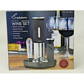 Rabbit Electric Wine Opener Set, 8-piece Open, Serve, Preserve Wine NEW OTHER