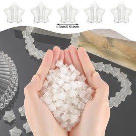 Kenning 500 Pcs 13mm Star Pony Beads Glow in The Dark Beads White Glow Star Beads Plastic Beads with Large Hole Beading Supplies for DIY Hair Braiding Necklace Wristbands Jewelry Craft Making