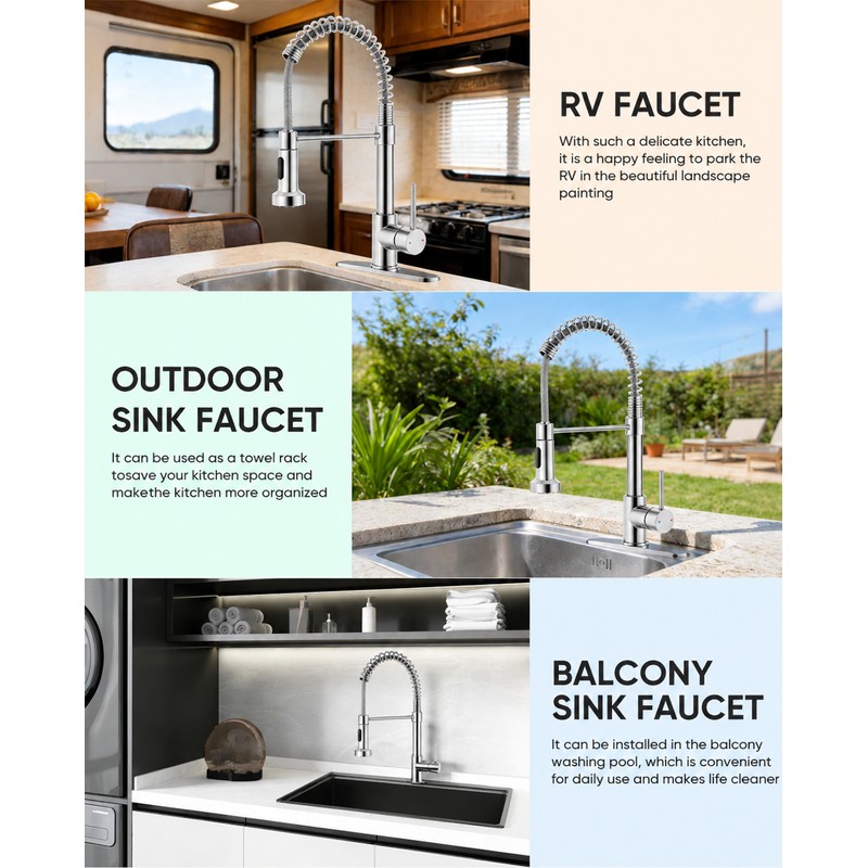 Kitchen Faucet for Everyday Sink Use – 360° Swivel Spout