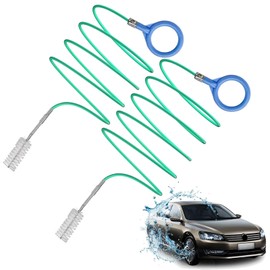 2Pcs Flexible Feeding Tube Brush, 3+5m Car Tube Dredging Tool, Sunroof Straw Drain Hole Cleaning Brush, Sink Snake Drain Unblocker, Wire Refrigerator Brush, Slim Hose Pipe Cleaning Brush for Fuel Tank