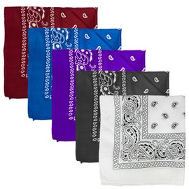 5 Pieces Bandana, Multifunctional Bandana, Cotton Scarf, Camouflage Men's Face Mask, Women's Headband, Square Handkerchief, Suitable for Parties, Sports