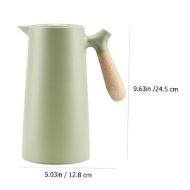 Ciieeo Small Insulated Pot 1l Thermal Kettle Wood Handle for Warm Water Tea Milk Juice Easy to Clean