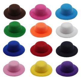 12 Colors Mini Formal Hats Miniature Hats Hat for DIY Crafts Hair Accessories Decorate（3.9"/10cm)