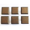 Set of 6 Deep Antique Brass Art Deco Square Kitchen