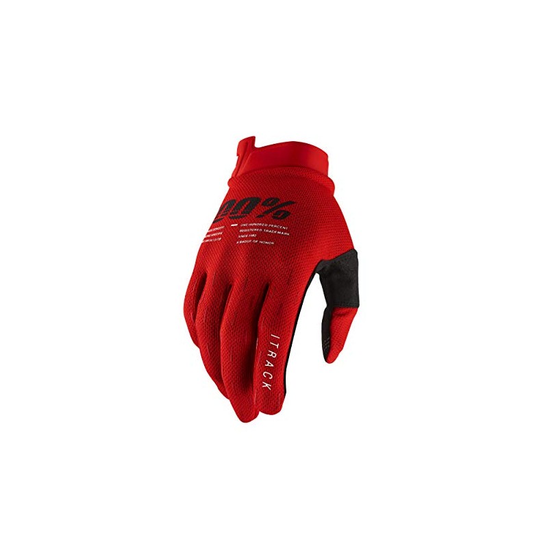 100% iTRACK 10015-003-13 Adult Gloves (Red, X-Large), XL