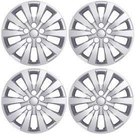 TangMiGe 4-Pack 16 inch Hubcaps Compatible with Nissan Leaf 2011-2026, Sentra 2013-2019, fit for 16" Steel Wheel, Wheel Cover Skin Hub Cap, Snap On Rim Cover (Silver Color)
