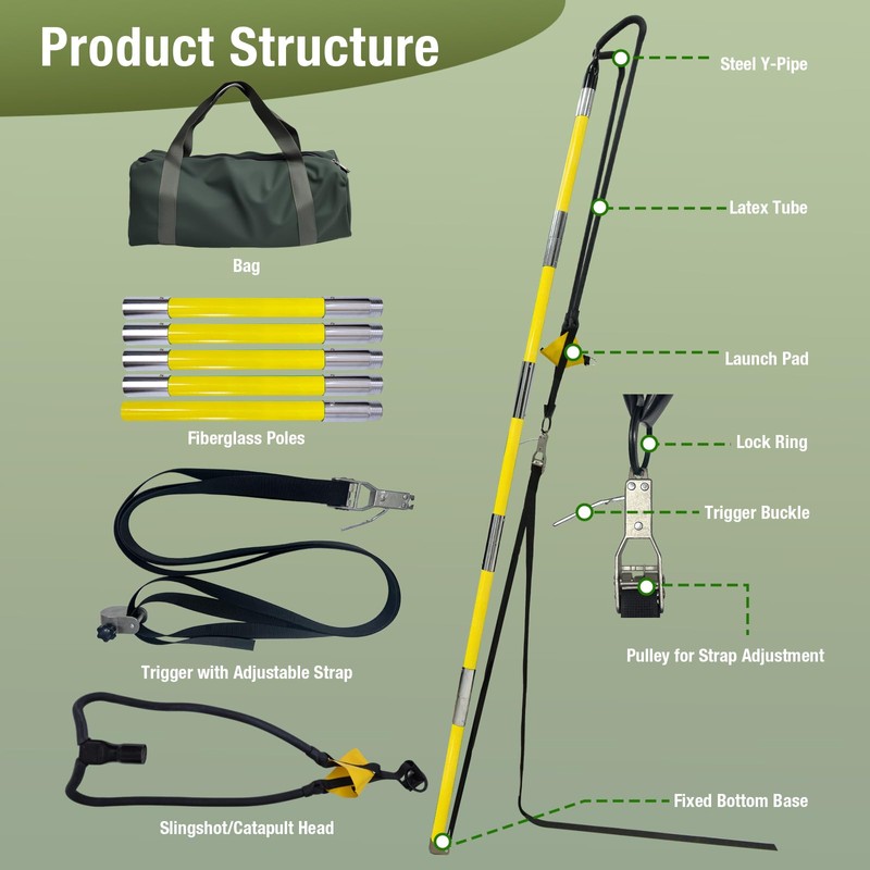 Lichtund Arborist Slingshot Rope Launcher Throw Line Kit for Adults