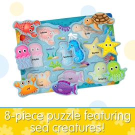 The Learning Journey: Under The Sea Lift & Learn - 26 Piece Puzzle - Ocean Friends Puzzles for Toddlers - Preschool Games & Activities for Preschool Games & Activities for Children Ages 2-5 Years