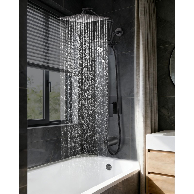 10" Rainfall Shower Head with Handheld Combo, High Pressure Dual