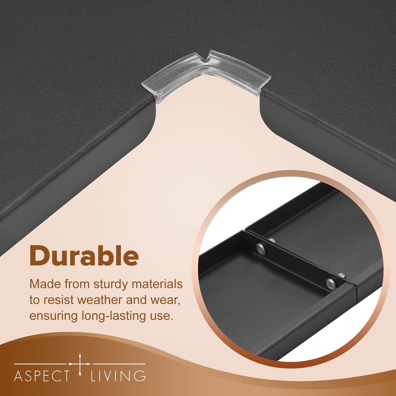 Aspect Living Pyramid Flame Patio Heater Accessory Table, Steel Construction,