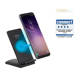 Callstel Inductive Charging Station: Induction Charging Stand for Qi-Compatible Smartphones, 1 A, 5 W, Black (Qi Charging Station, Charger Inductive, Apple Charging Cable)
