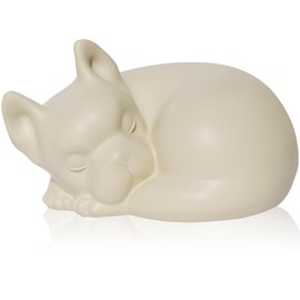 FUFYUKEY Dog Urns for Ashes, Pet Urns for French Bulldogs, Sleeping Resin Cremation Dog Urn, French Bulldog Ashes Keepsake, Pet Memorial Funeral Box for Doggie