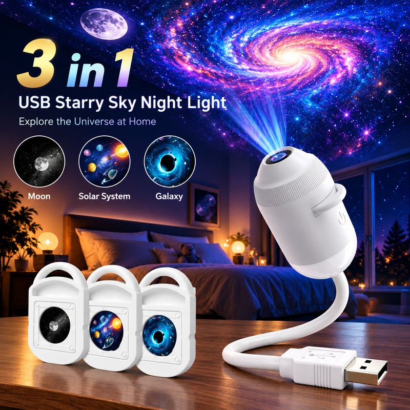 Galaxy Star Projector - 24 Films USB Starry Sky Projector