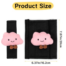 2 Pcs Universal Seatbelt Covers,Cute Car Seat Belt Pads for Kids Girls,Short Plush Car Seat Strap Pads Protector (Pink Clouds)