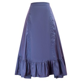 Scarlet Darkness Women Gothic Pirate Skirt High Low Flare Skirt Navy Blue 2XL