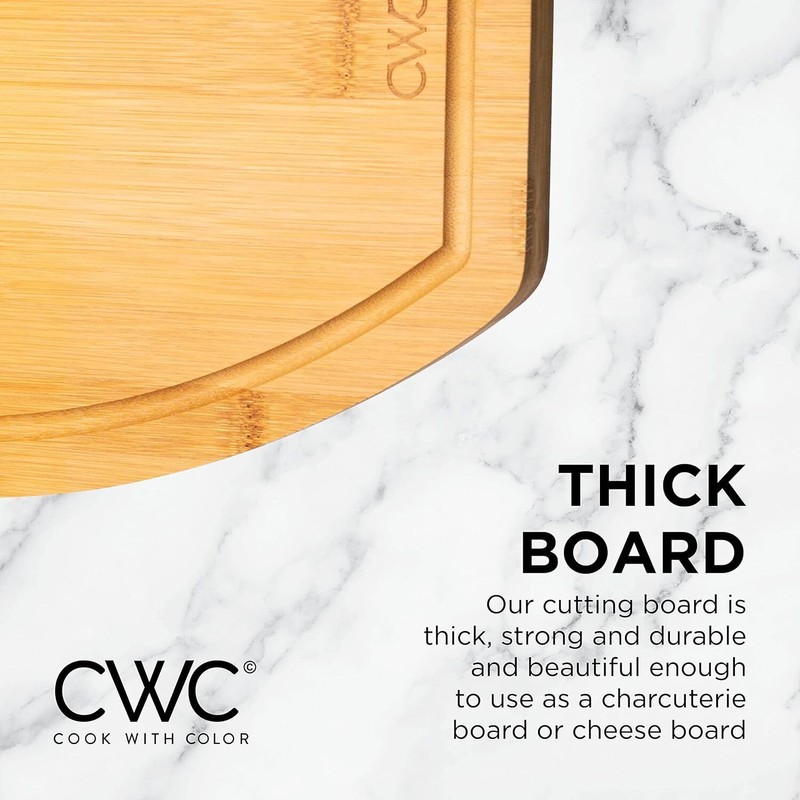 Kitchen Rectangular Kitchen Bamboo Cheese Charcuterie Cutting Thick Board, 15.75"x11.8"