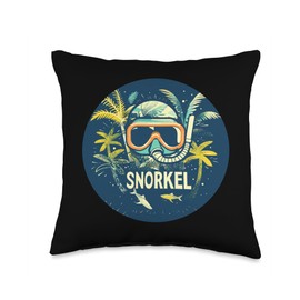 Funny Snorkel with diving Mask for Boys and Girls Throw Pillow