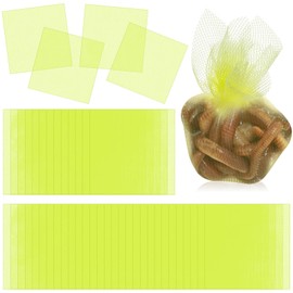 Woanger 100 Pcs Fishing Soft Spawn Net 3 x 3 Inch Spawn Sac Netting Square Spawn Sack Mesh for Roe Bags Fishing Bait Accessories, Chartreuse