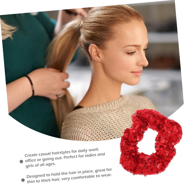 Healvian 4pcs Headband Large Intestine Hair Tie Hair Accessories Sequins