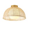 Aiwen 16.54 inch Modern Flush Mount Ceiling Light, Handwoven Close