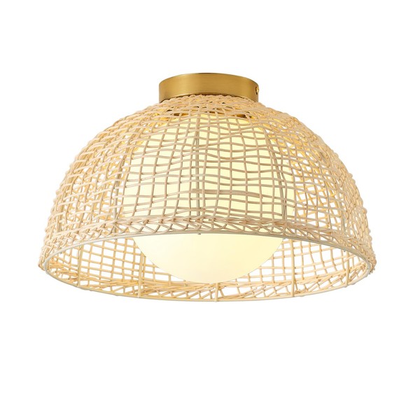 Aiwen 16.54 inch Modern Flush Mount Ceiling Light, Handwoven Close