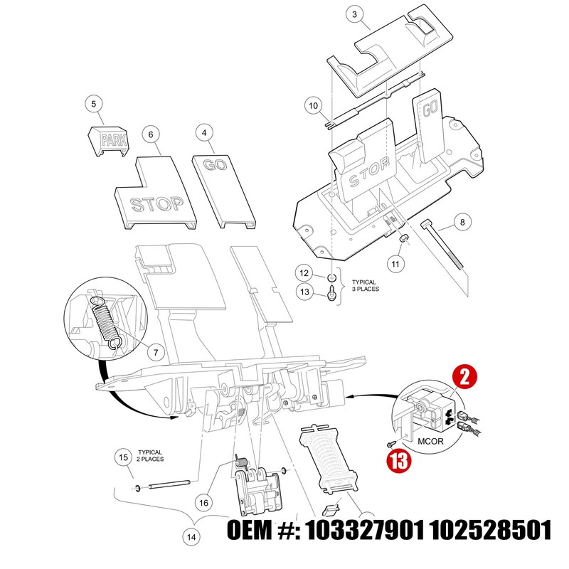 Roykaw MCOR 2 Throttle Potentiometer for Club Car Precedent 2004-2011