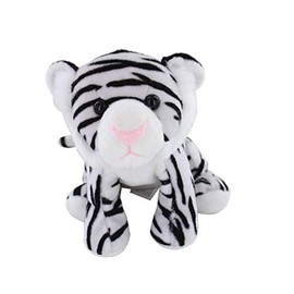Plushland Beanie Moose Sitting 7" Stuffed Toys Plush Super Soft Winter Holiday (New Beanie White Tiger)