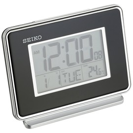 SEIKO Hudson Everything Bedroom Digital Alarm Clock, Black