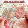 4 Sets 3D Sticker Scene, 3D Stickers, Top Model Sticker
