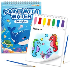 Paint with Water Coloring Books for Toddlers,Sea World Theme Mess Free Watercolor Painting Papers for Kids Water Color Paint Kit Art Craft Gift for Ages 1-3,4-8