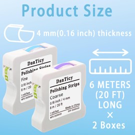 Dental Polishing Strips, 4mm Interdental Resin Surface Sanding Files, 2 Pack