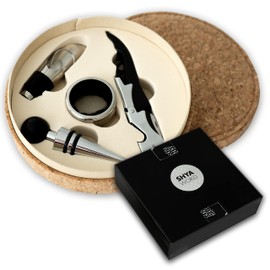 ShyaWorld Wine Accessories Gift Set, Elegant Gift Box with Natural Eco Material (Set of Cork)