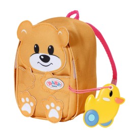 BABY Born BABY born Zapf Creation 834961 Kindergarten Rucksack Set 36 cm-gelber Puppenrucksack in Bärenform mit Lunchbox und Trinkflasche, Gelb