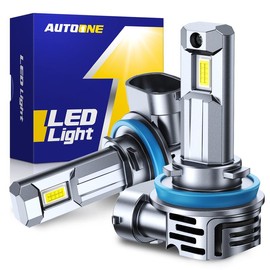 AUTOONE Upgraded H11/H9/H8/H16 LED Headlight Bulb, H11 Fog Lights, 24000LM with Cooling Fan, 2 PCS