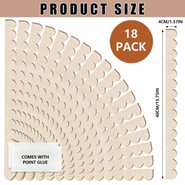 18 Pcs Unfinished Scalloped Wood Trim, 15.75x1.57inch Scalloped Edge Trim, Wood Trim Molding Decorative for Home Wall Cabinet Shelf and Window Door