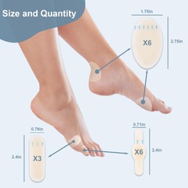 BLHLA 15ct Gel Blister Bandages for Feet, Toes, Heel Blister Prevention & Recovery, Waterproof and Strong Adhesion Hydrocolloid Bandages, Blister Pads, Bandaids, Cushions, Patches
