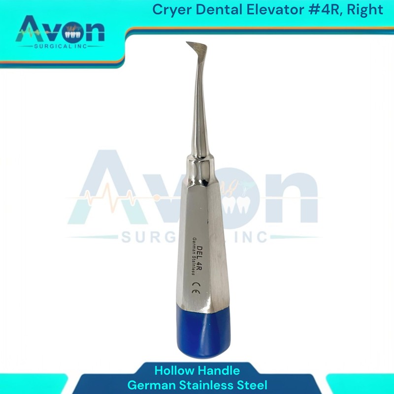 Dental Tooth Extraction Elevator Pick #4R, Angled Tip, Blue Color